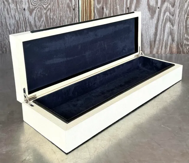 Vintage Coastal Faux Shagreen Long Box — additional photo 5