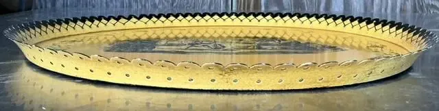 Vintage Coastal Italian Toile Painted Metal Tray — additional photo 4