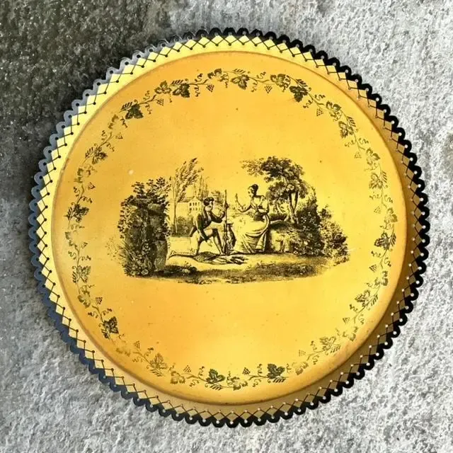 Vintage Coastal Italian Toile Painted Metal Tray — additional photo 7
