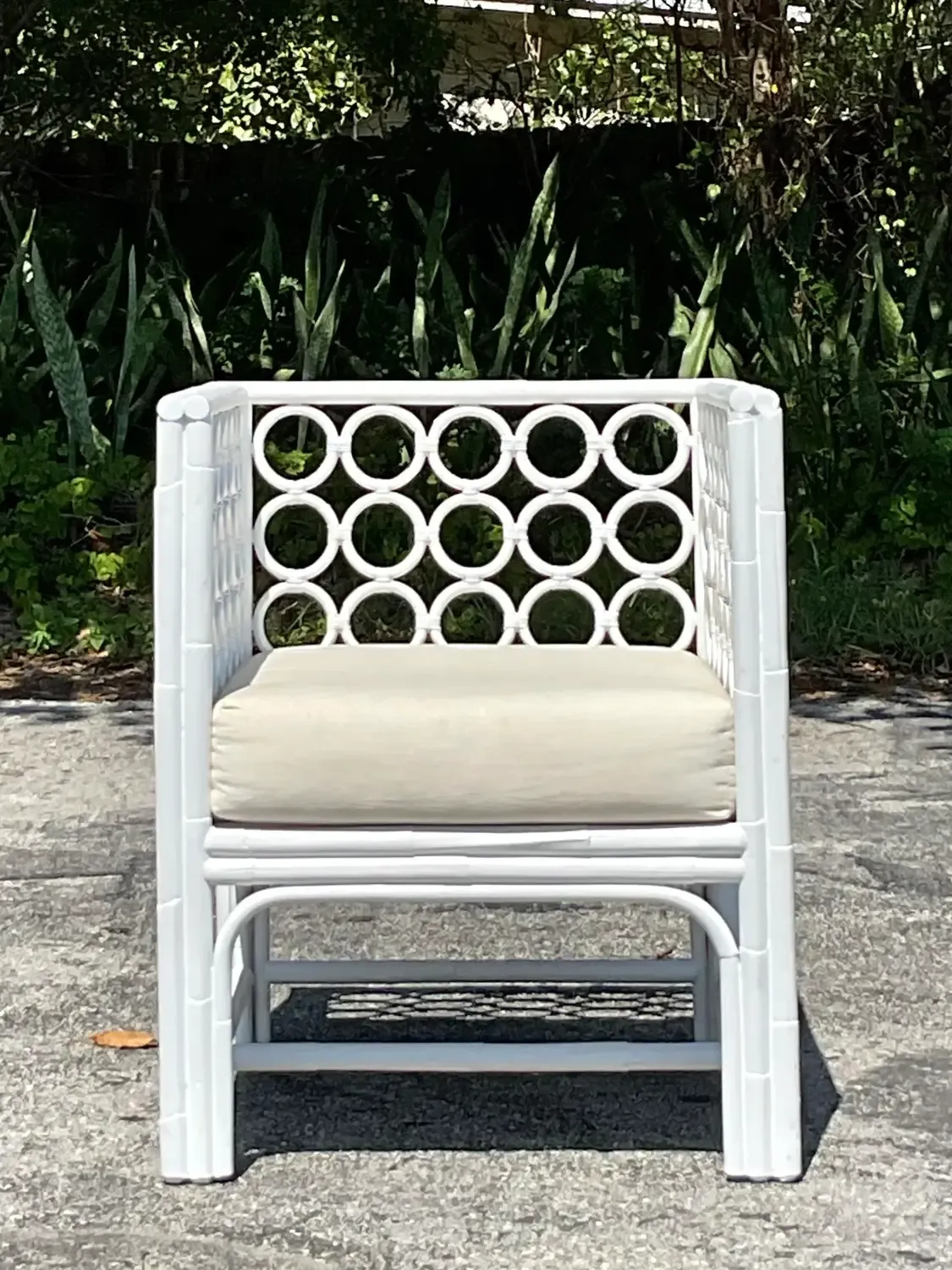 Vintage Coastal Loop Rattan Lounge Chair — additional photo 1