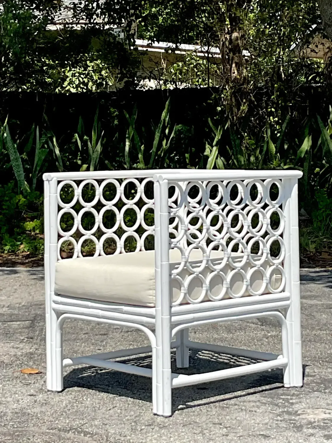 Vintage Coastal Loop Rattan Lounge Chair — additional photo 2