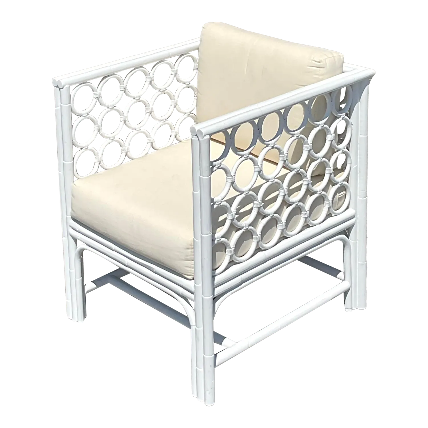 Vintage Coastal Loop Rattan Lounge Chair — additional photo 4