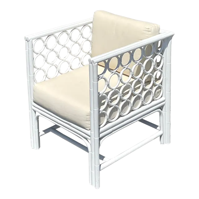 Vintage Coastal Loop Rattan Lounge Chair — additional photo 4