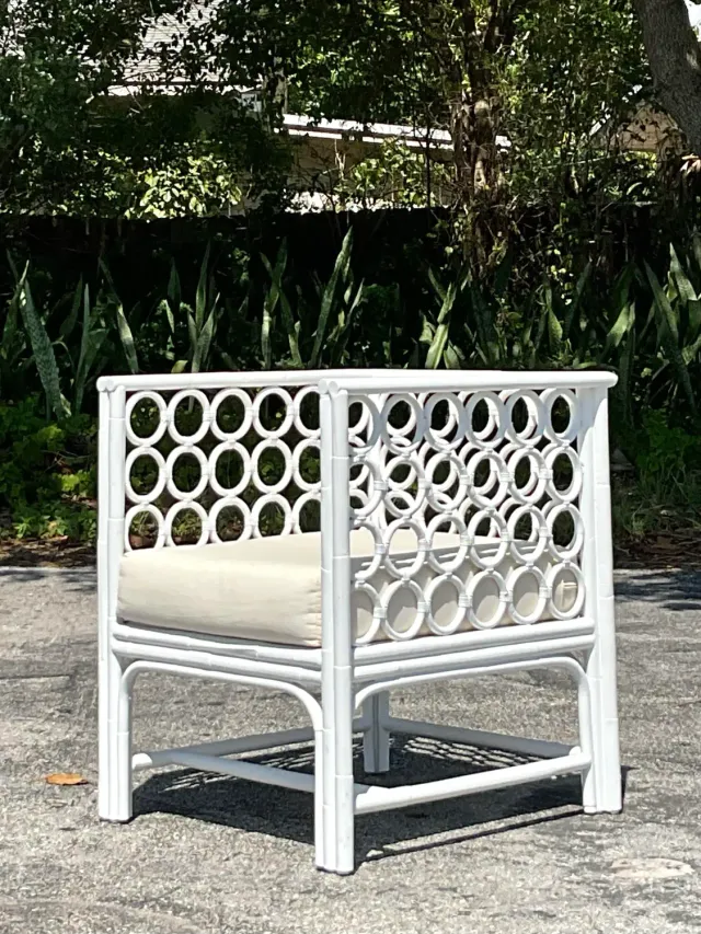Vintage Coastal Loop Rattan Lounge Chair — additional photo 5