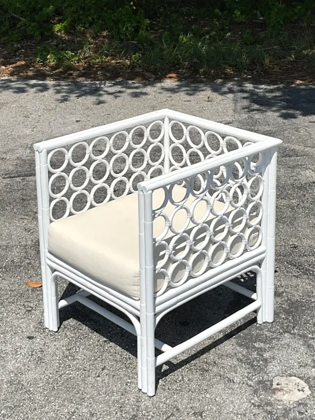 Vintage Coastal Loop Rattan Lounge Chair — additional photo 6