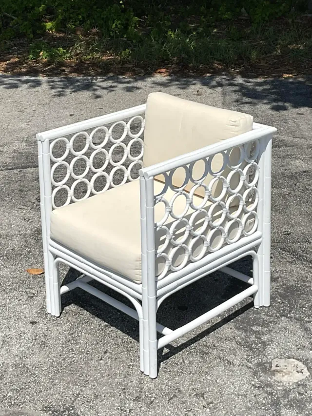 Vintage Coastal Loop Rattan Lounge Chair — additional photo 7