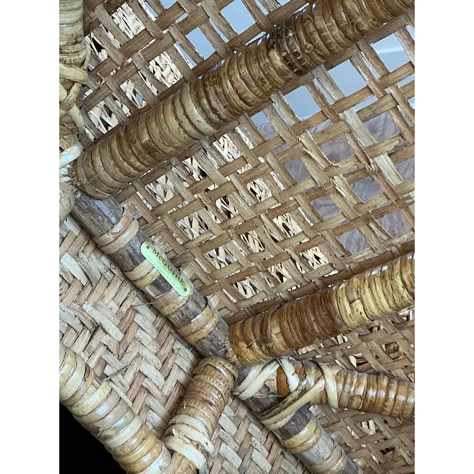 Vintage Coastal McGuire Woven Rattan Chaise Lounge — additional photo 3