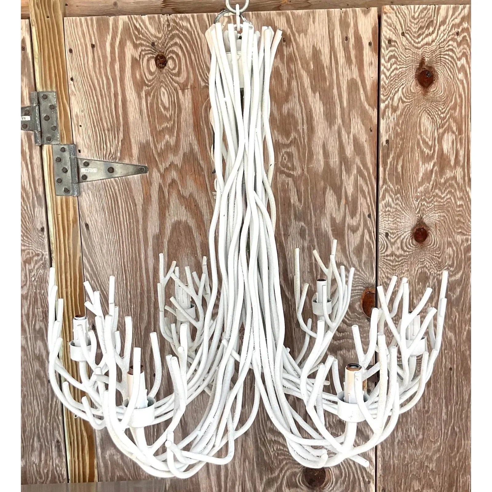 Vintage Coastal Metal Twig Chandelier — additional photo 3
