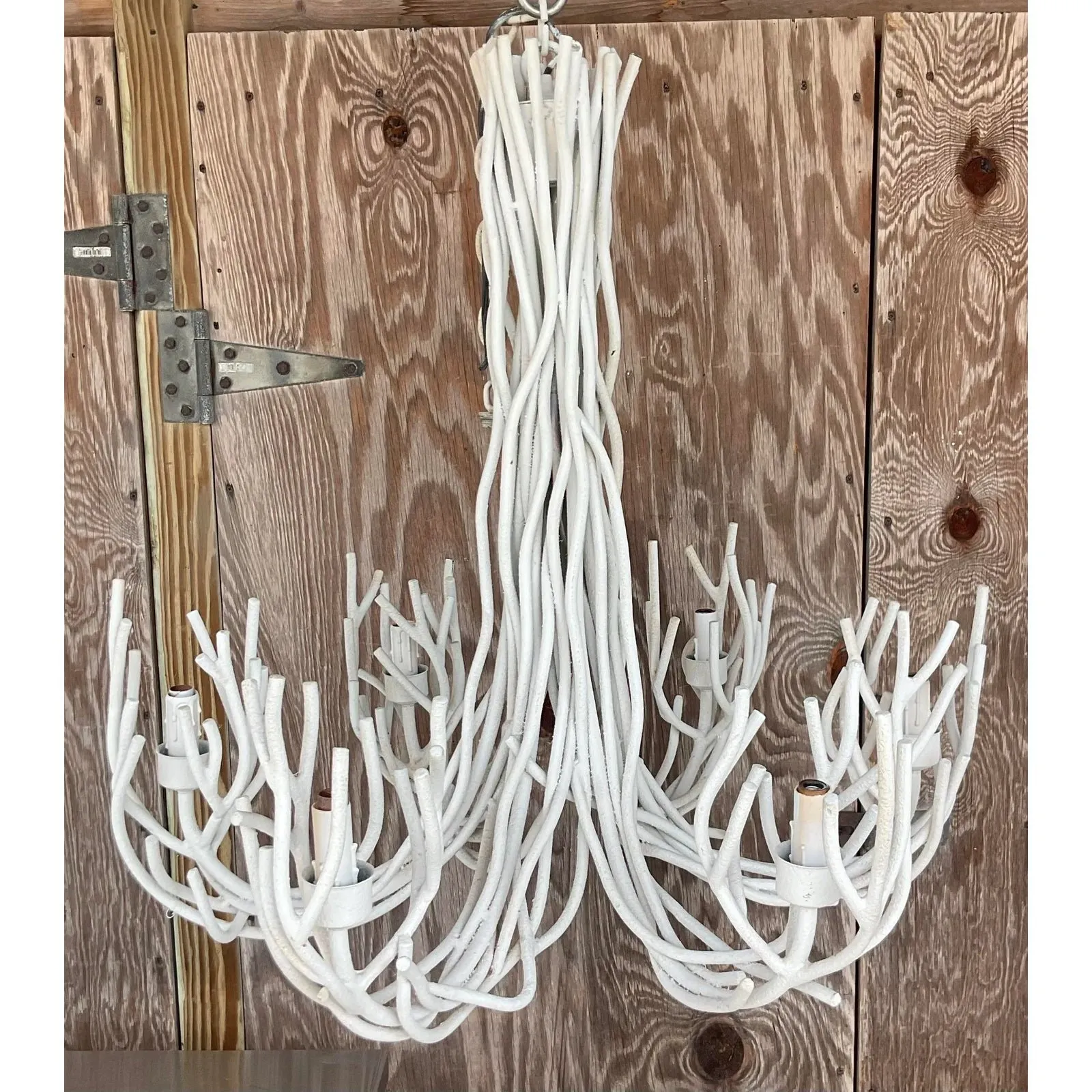 Vintage Coastal Metal Twig Chandelier — additional photo 4