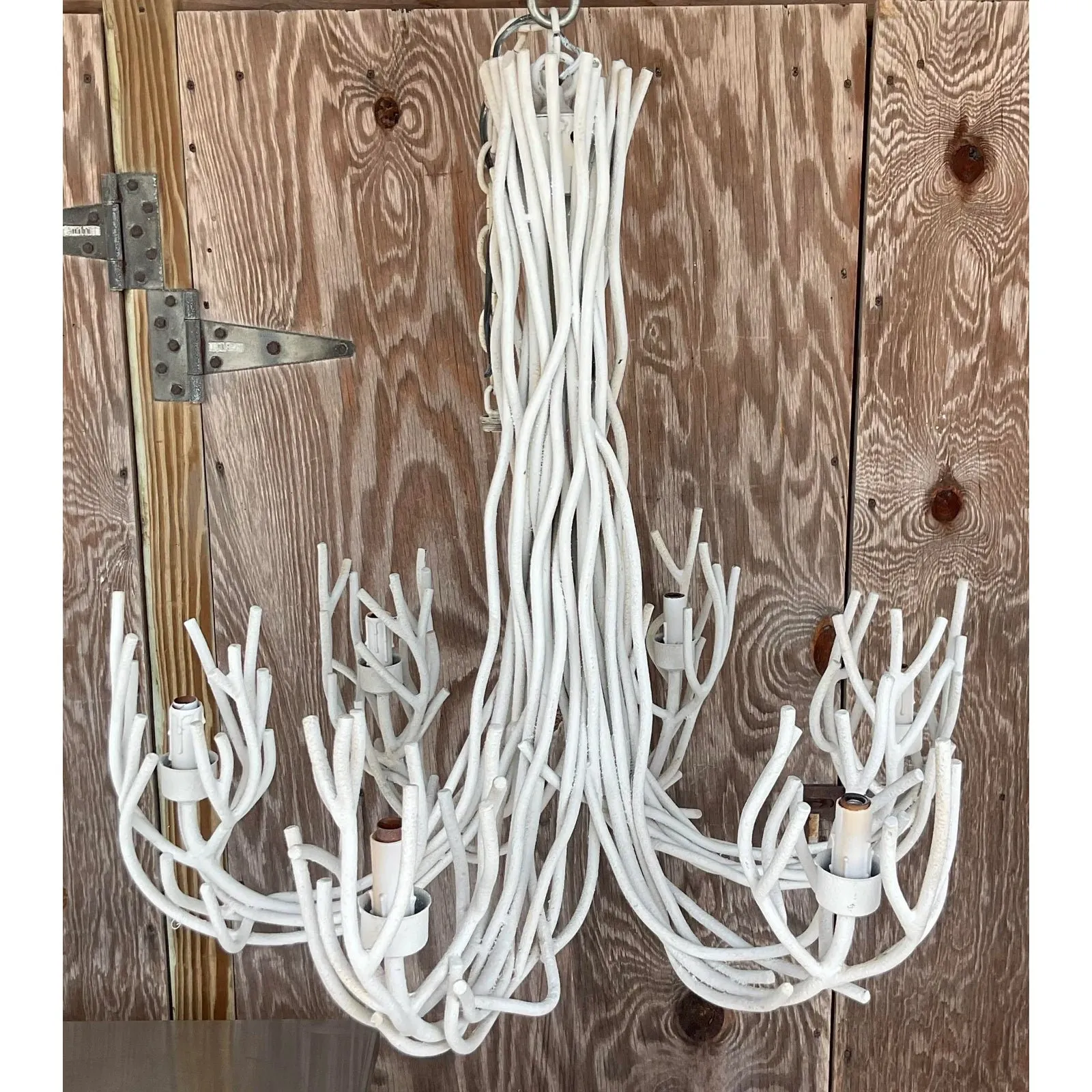 Vintage Coastal Metal Twig Chandelier — additional photo 5
