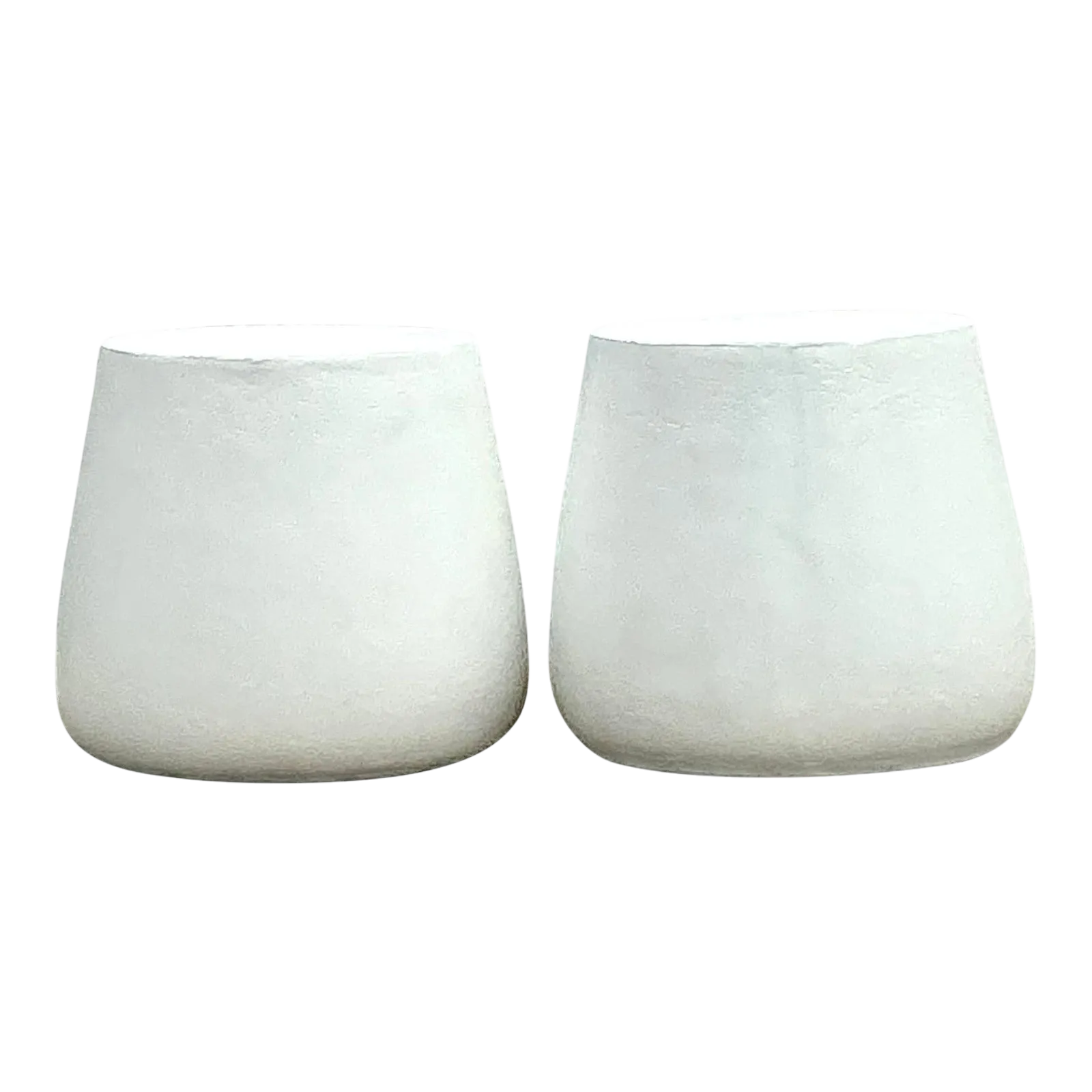 Vintage Coastal Molded Fiberglass Outdoor Side Tables - A Pair