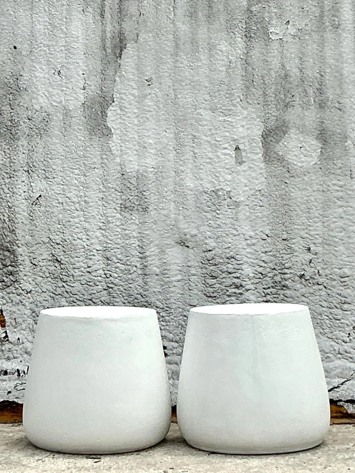 Vintage Coastal Molded Fiberglass Outdoor Side Tables - A Pair — additional photo 1