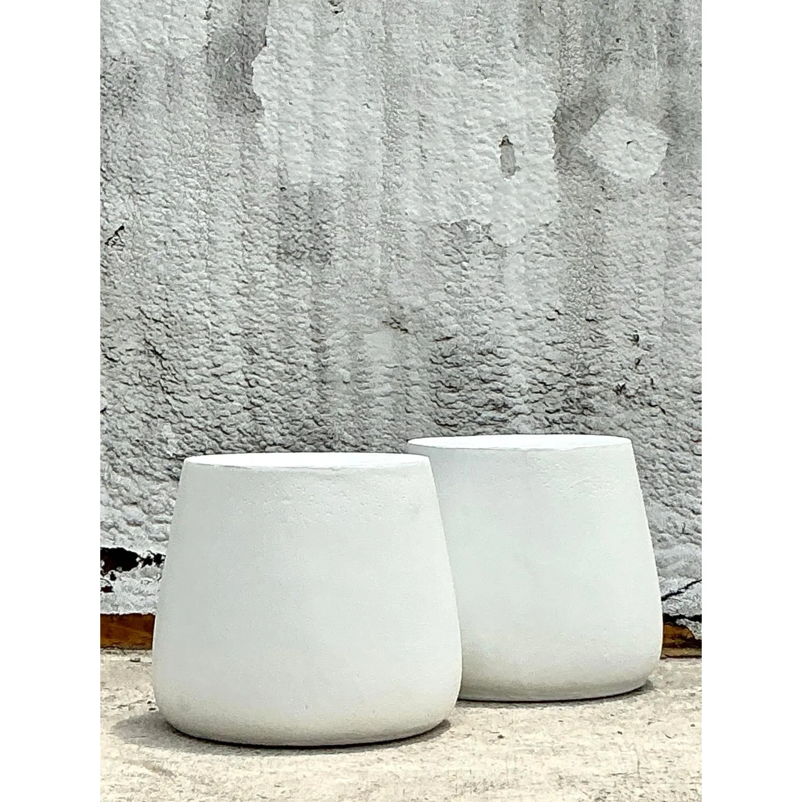 Vintage Coastal Molded Fiberglass Outdoor Side Tables - A Pair — additional photo 2