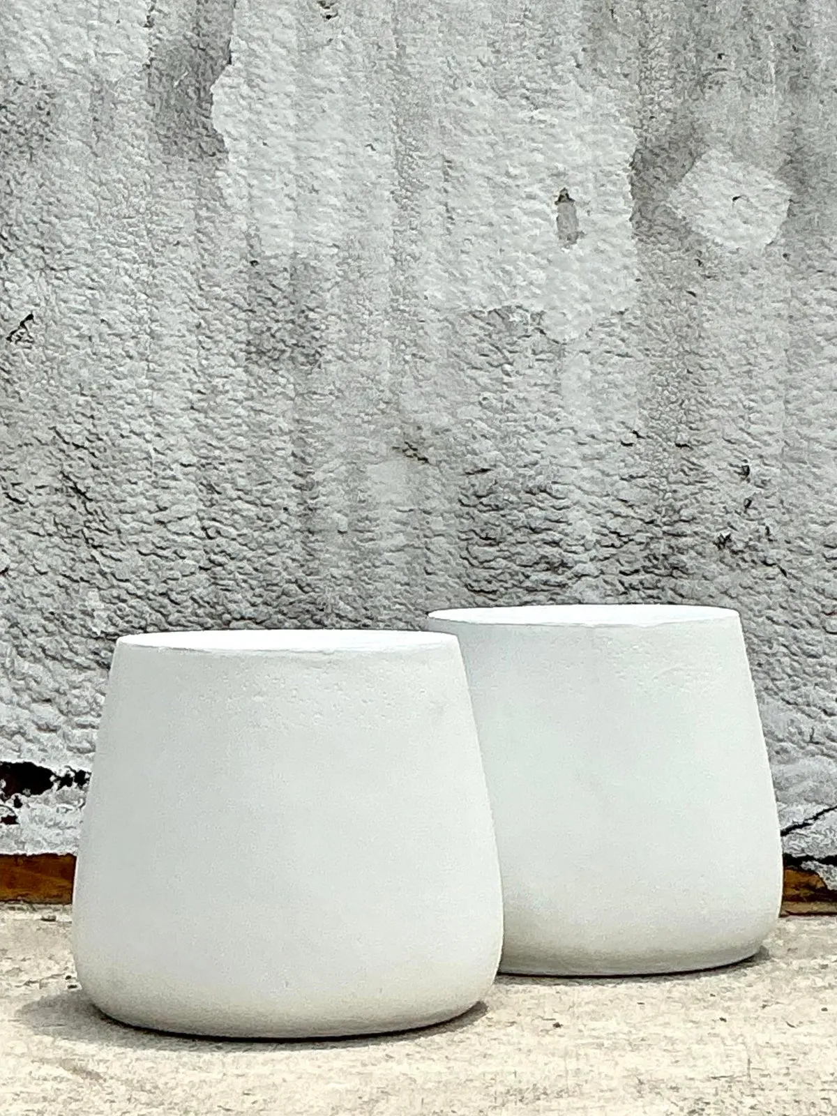 Vintage Coastal Molded Fiberglass Outdoor Side Tables - A Pair — additional photo 2