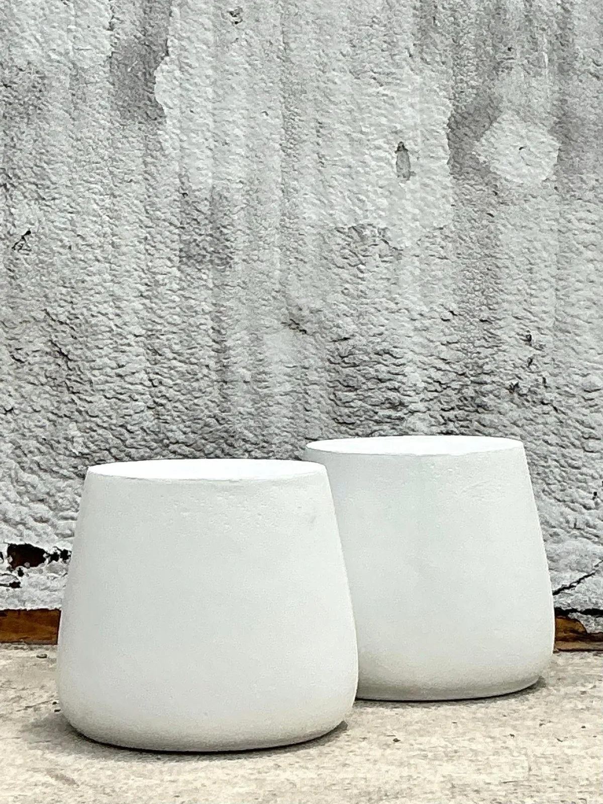 Vintage Coastal Molded Fiberglass Outdoor Side Tables - A Pair — additional photo 3