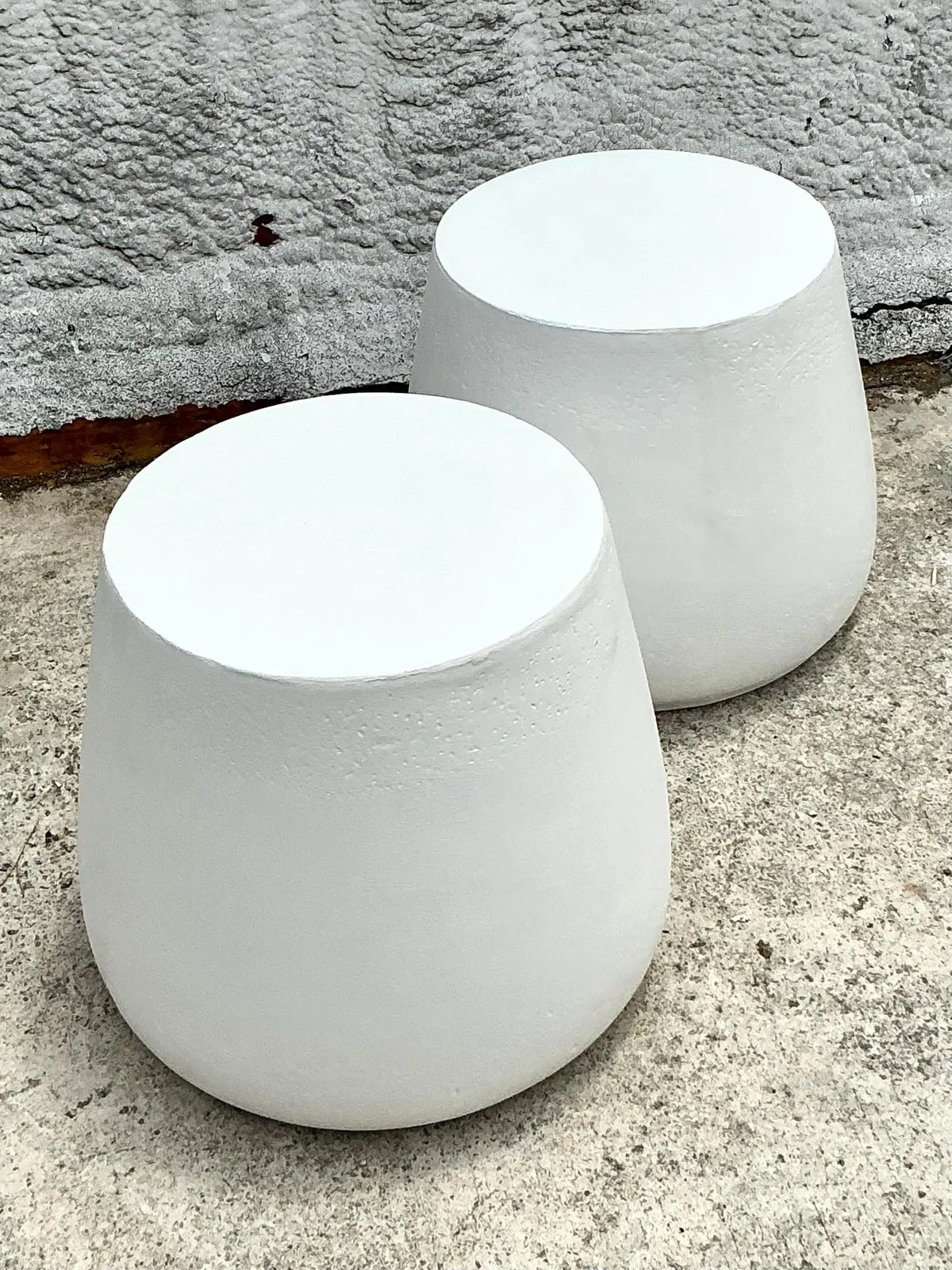 Vintage Coastal Molded Fiberglass Outdoor Side Tables - A Pair — additional photo 5
