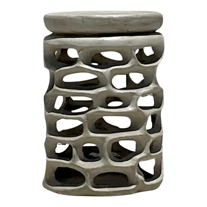 Vintage Coastal Molded Resin Low Stool — additional photo 1