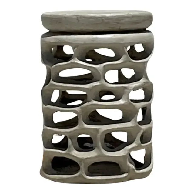 Vintage Coastal Molded Resin Low Stool — additional photo 1