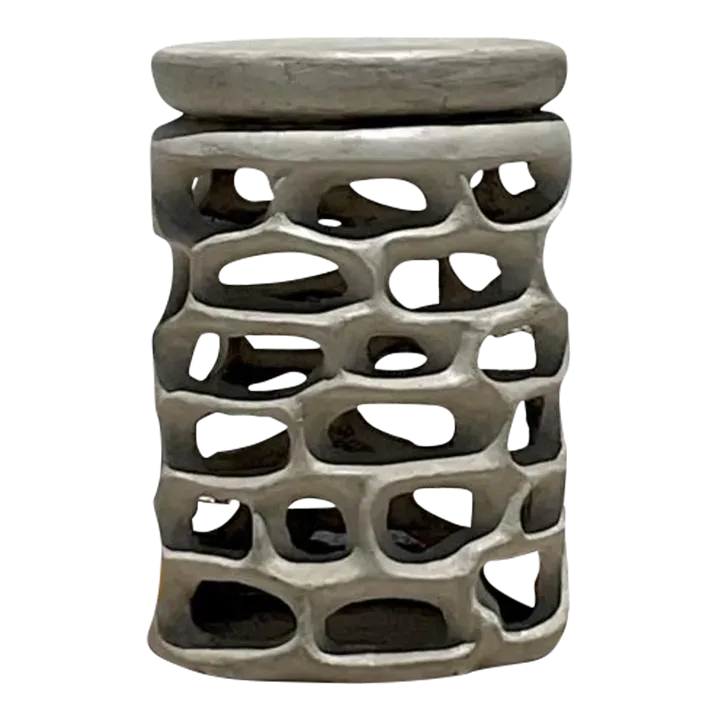 Vintage Coastal Molded Resin Low Stool — additional photo 3