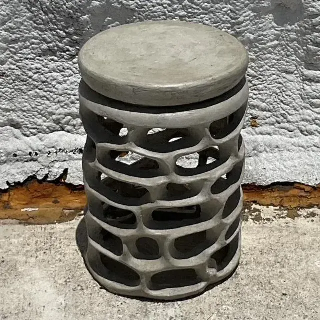 Vintage Coastal Molded Resin Low Stool — additional photo 7