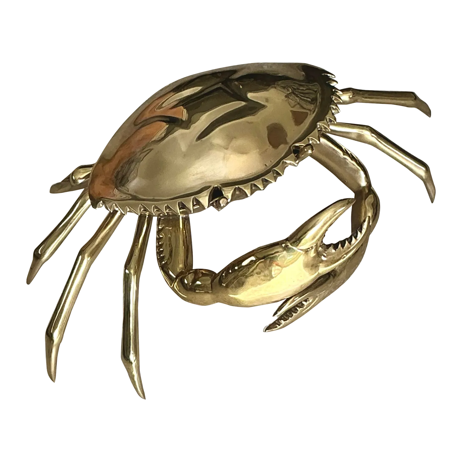 Vintage Coastal Monumental Polished Brass Crab — additional photo 5