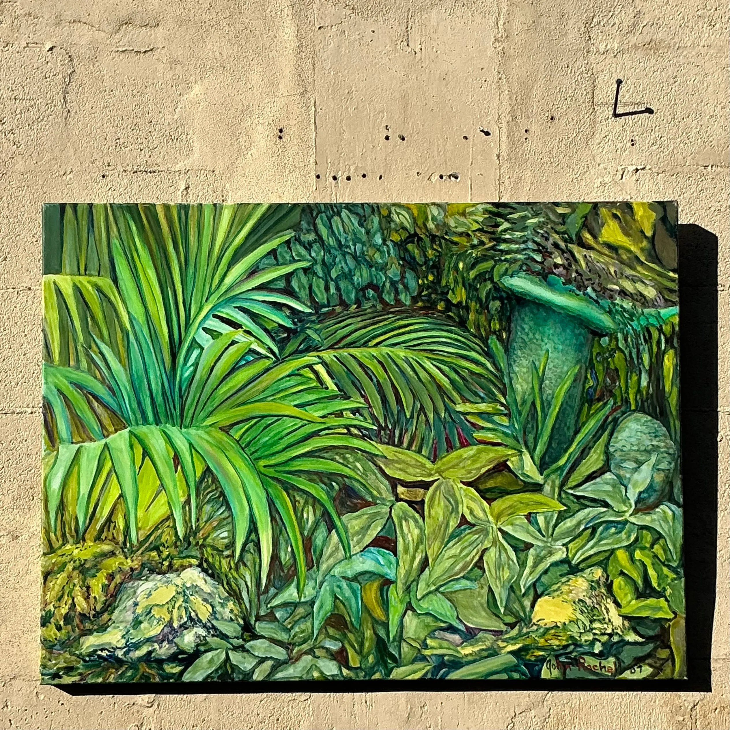 Vintage Coastal Original Botanical Oil Painting on Canvas — additional photo 2