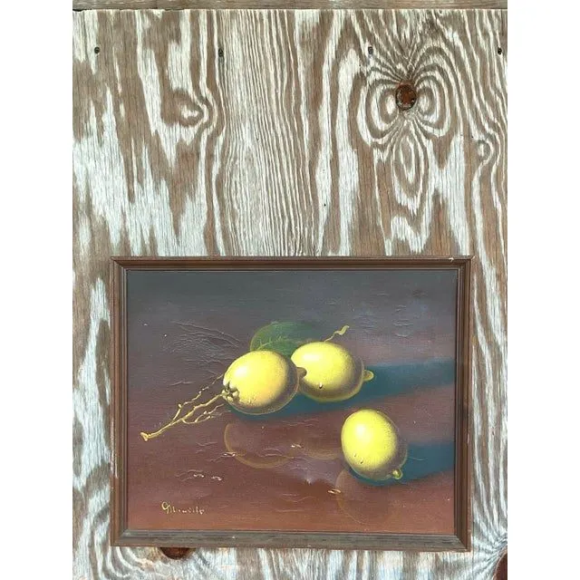 Vintage Coastal Original Oil Painting of Lemons — additional photo 3