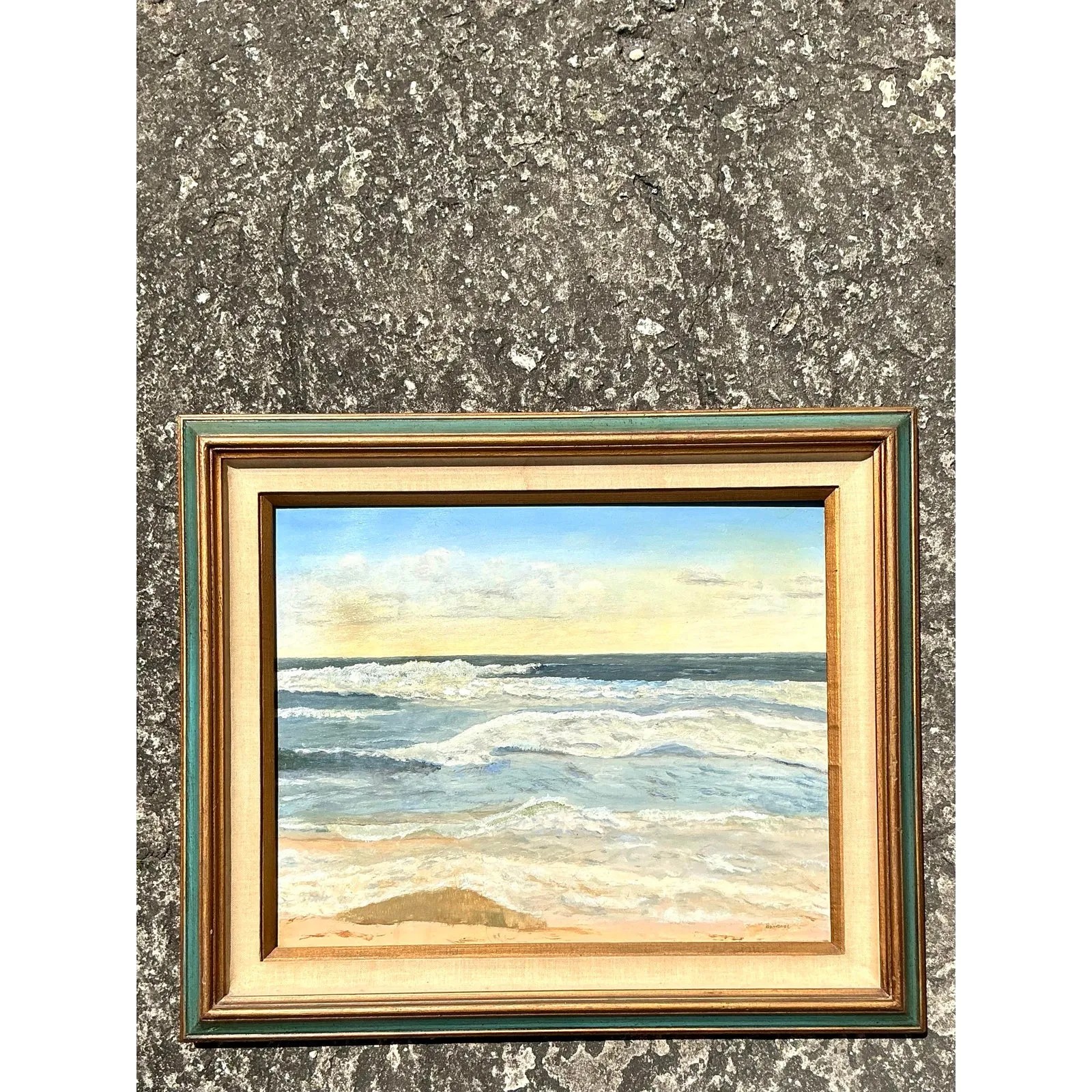 Vintage Coastal Original Seascape Oil on Canvas — additional photo 4