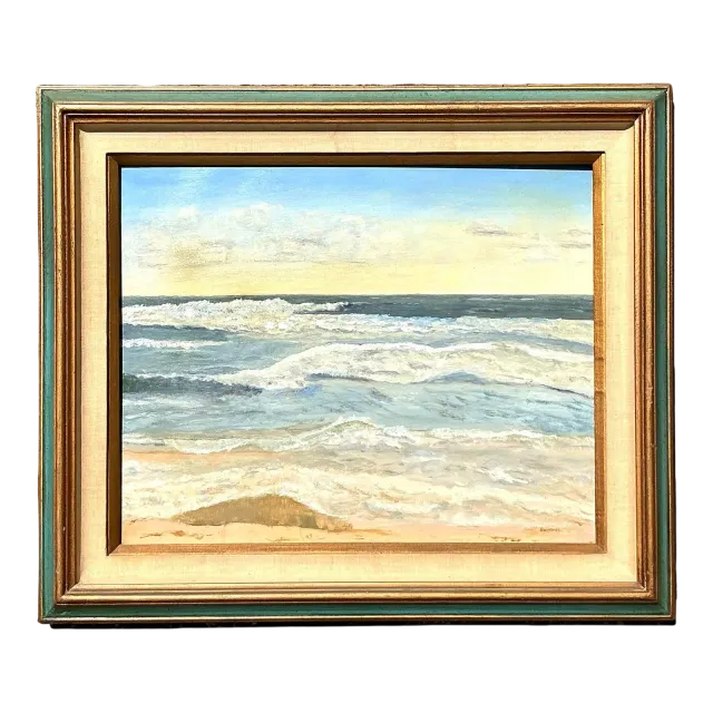 Vintage Coastal Original Seascape Oil on Canvas — additional photo 5
