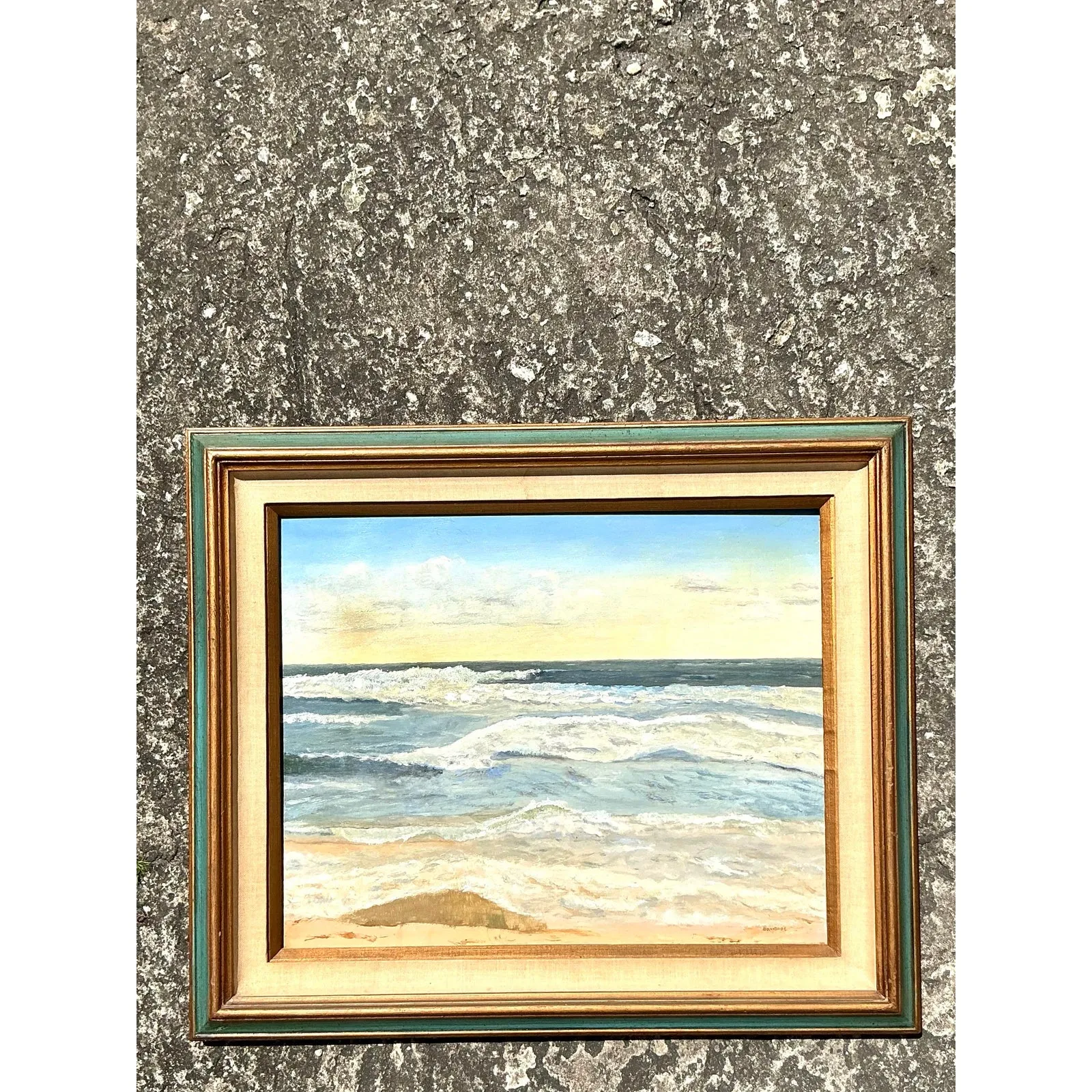 Vintage Coastal Original Seascape Oil on Canvas — additional photo 6