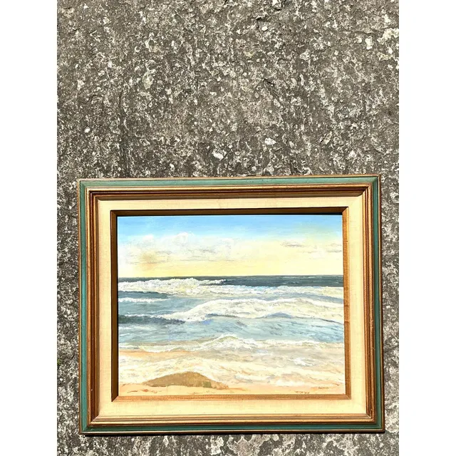 Vintage Coastal Original Seascape Oil on Canvas — additional photo 6