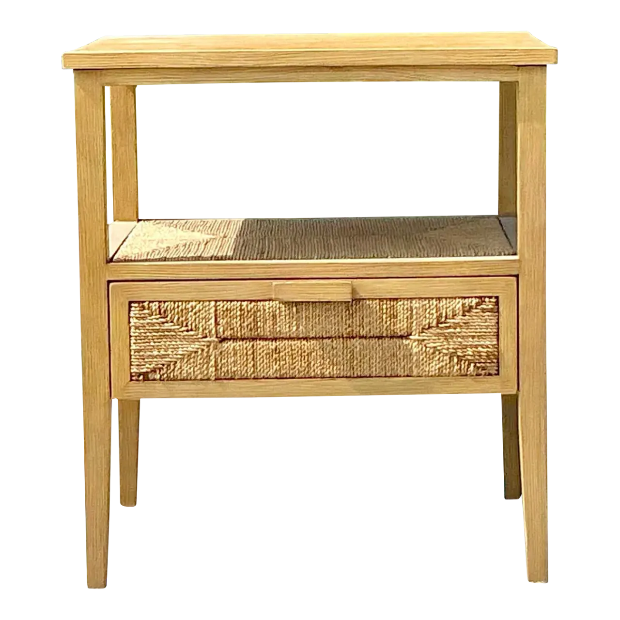 Vintage Coastal Palecek Wrapped Jute Nightstand