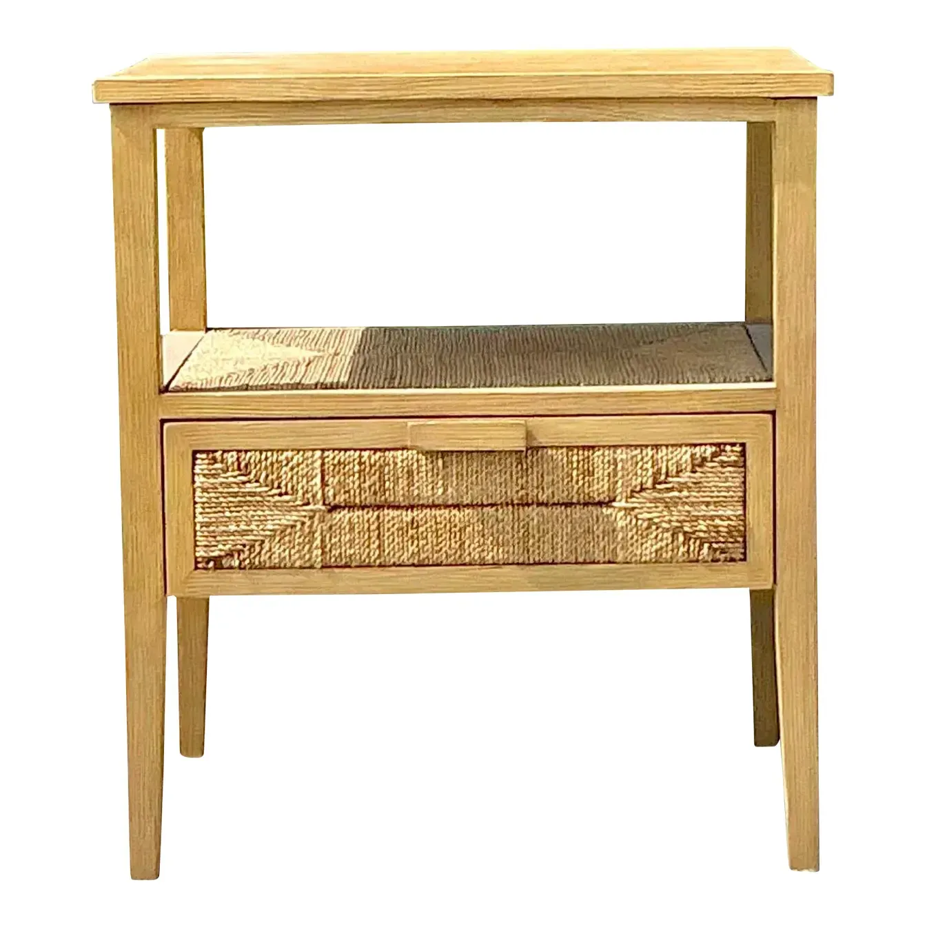 Vintage Coastal Palecek Wrapped Jute Nightstand — additional photo 1