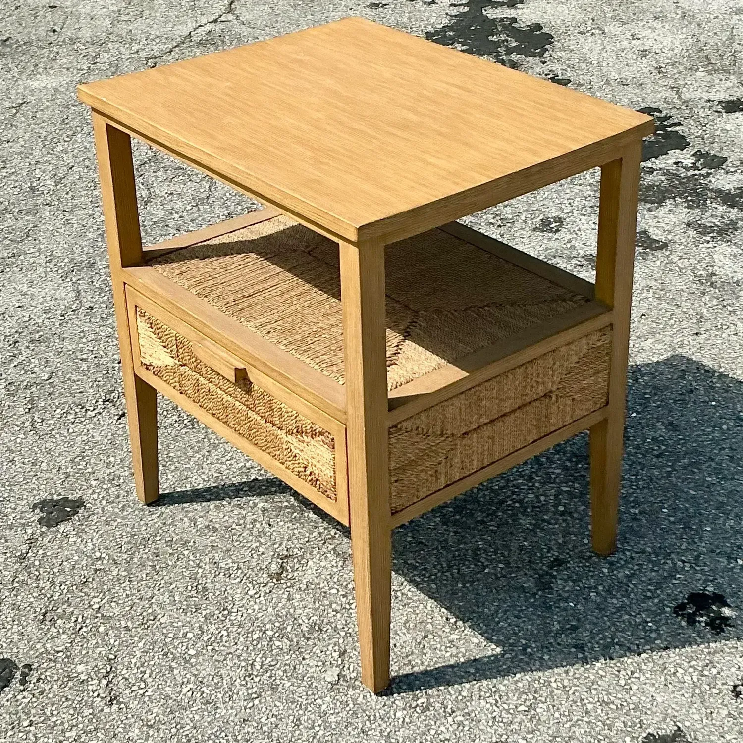 Vintage Coastal Palecek Wrapped Jute Nightstand — additional photo 6