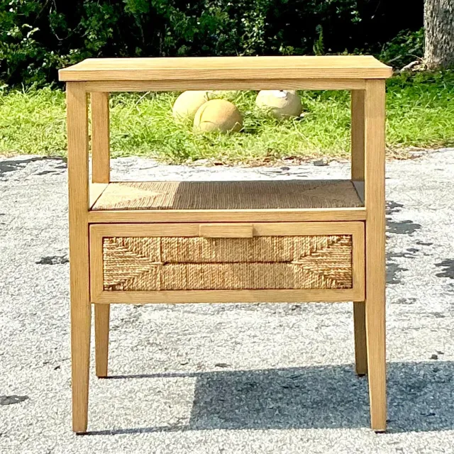 Vintage Coastal Palecek Wrapped Jute Nightstand — additional photo 7