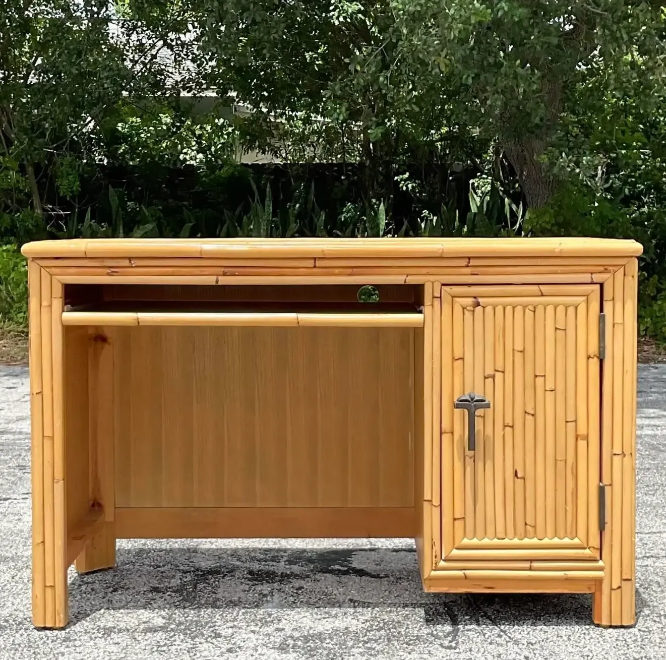 Vintage Coastal Palm Bamboo Desk — additional photo 2