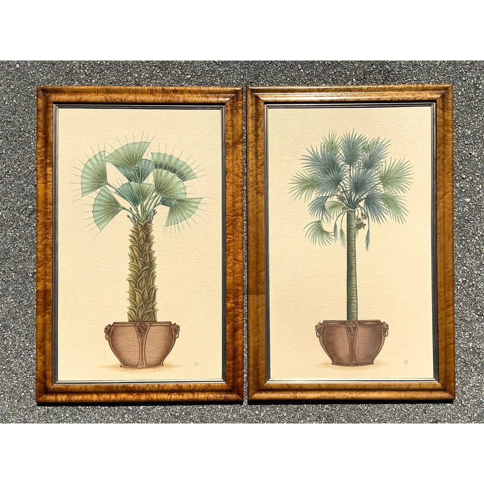 Vintage Coastal Palm Printed - A Pair