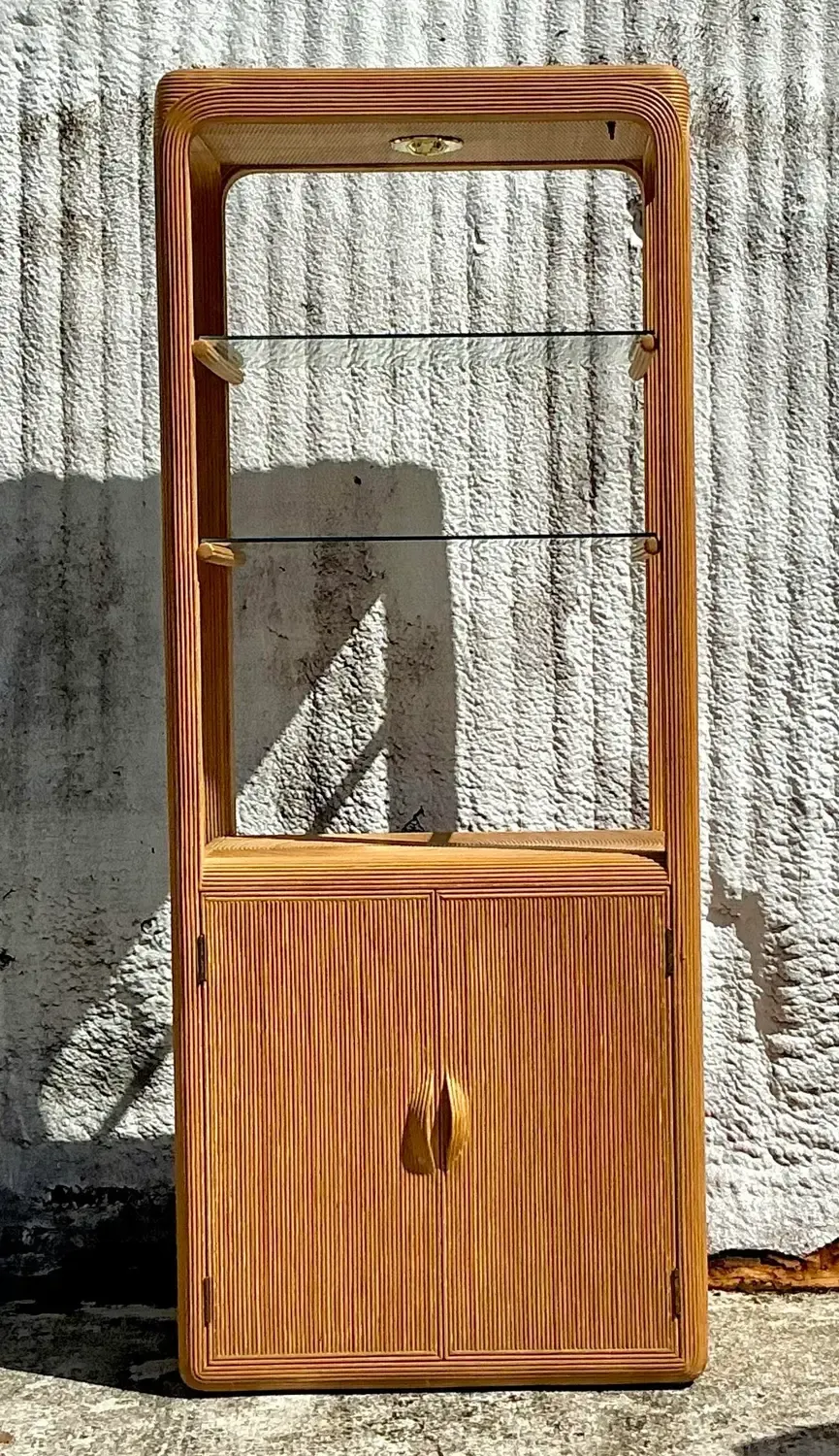 Vintage Coastal Pencil Reed Etagere — additional photo 2
