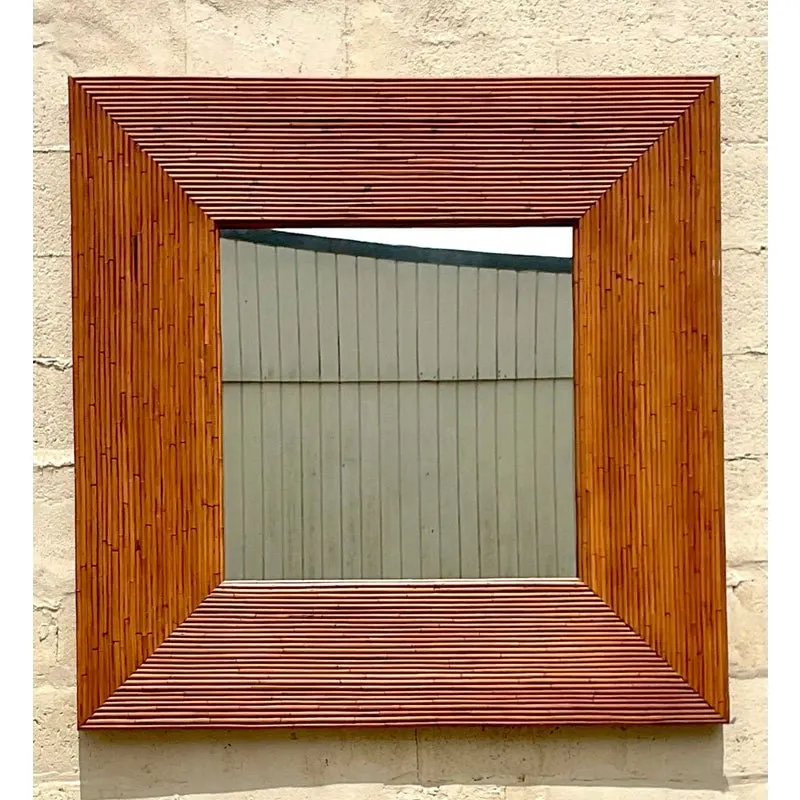 Vintage Coastal Pencil Reed Mirror — additional photo 3