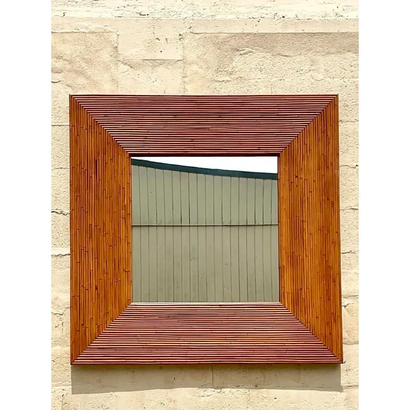Vintage Coastal Pencil Reed Mirror — additional photo 6