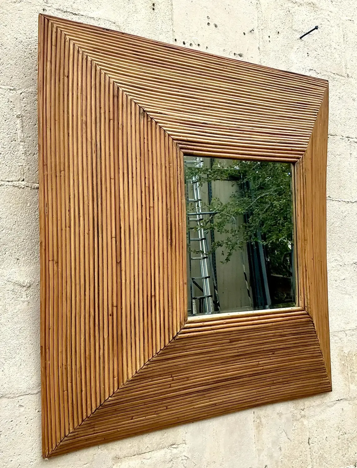Vintage Coastal Pencil Reed Mirror — additional photo 5