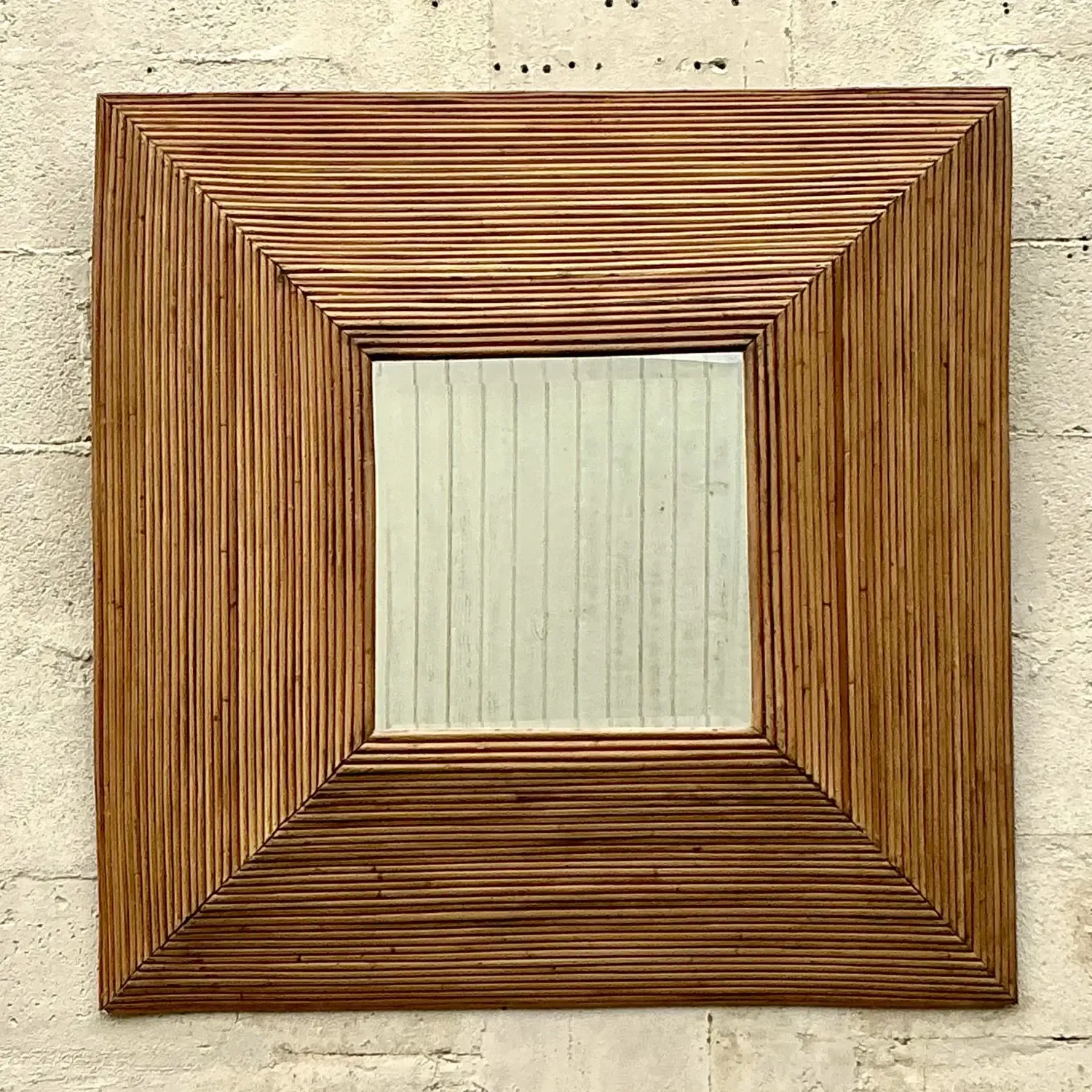 Vintage Coastal Pencil Reed Mirror — additional photo 4