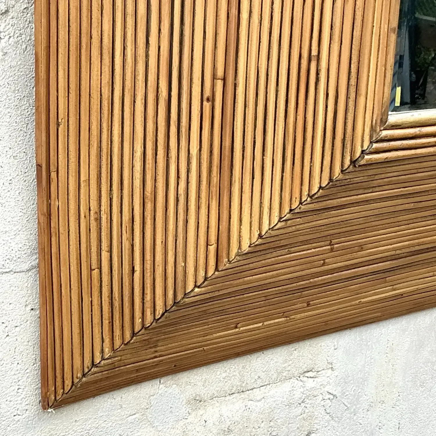 Vintage Coastal Pencil Reed Mirror — additional photo 8