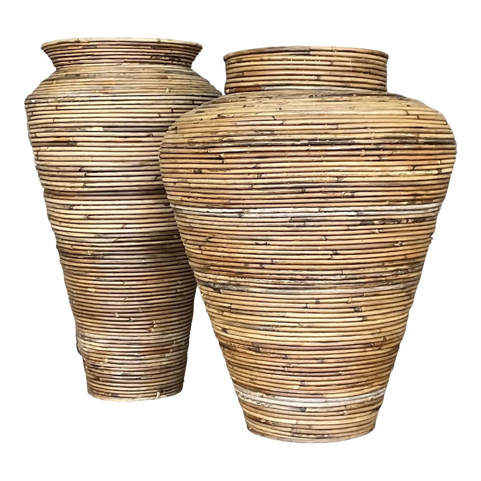 Vintage Coastal Pencil Reed Vases - Set of 2 — additional photo 4