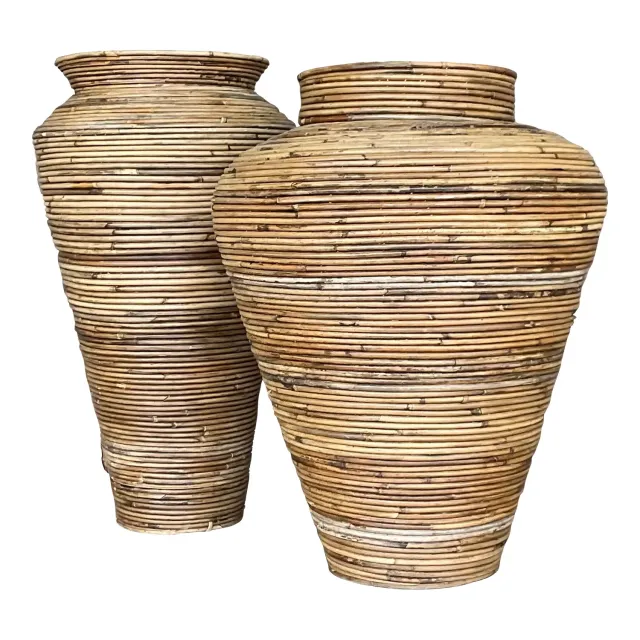Vintage Coastal Pencil Reed Vases - Set of 2 — additional photo 6