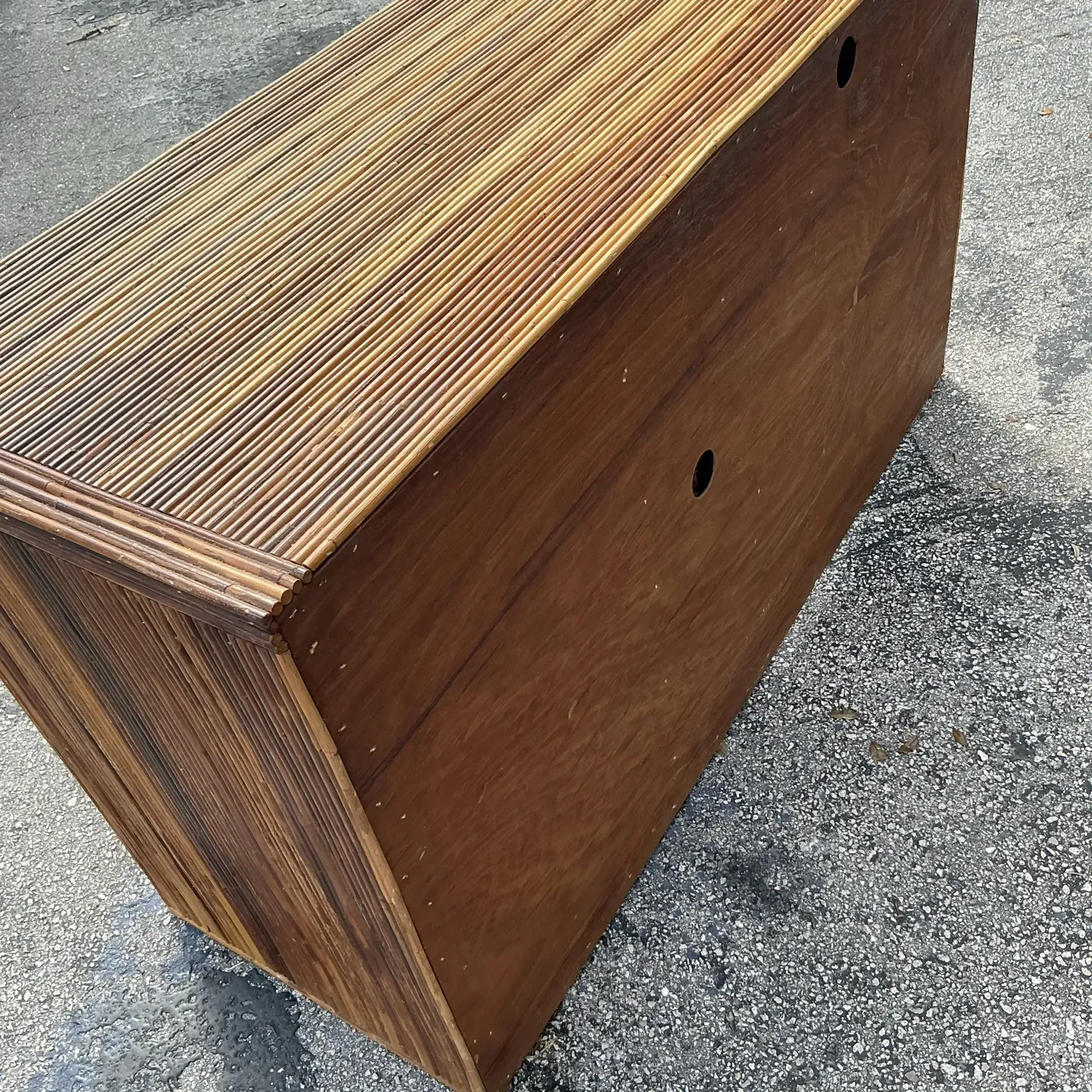 Vintage Coastal Pencil Reed Writing Desk — additional photo 6