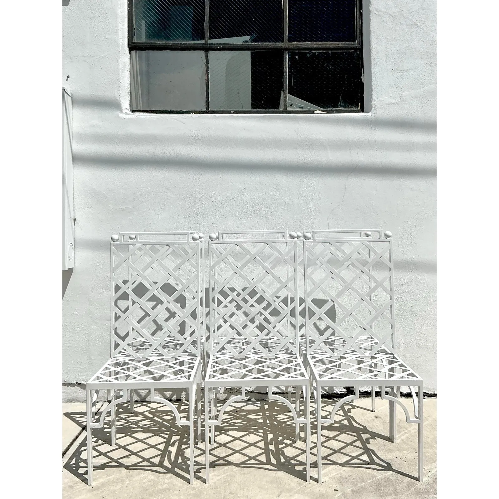 Vintage Coastal Powder Coated Steel Dining Chairs - Set of 6 — additional photo 2