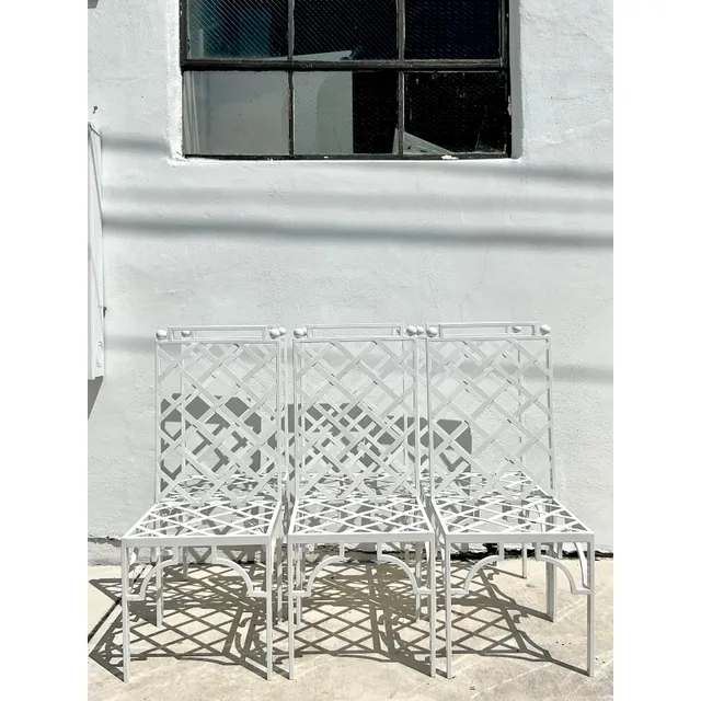 Vintage Coastal Powder Coated Steel Dining Chairs - Set of 6 — additional photo 2