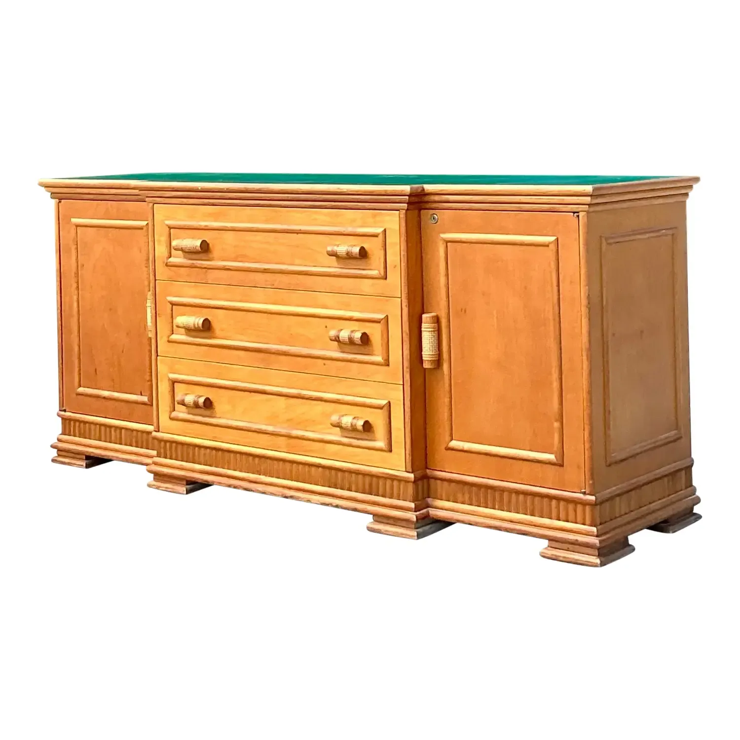 Vintage Coastal Rattan Trimmed Credenza — additional photo 5