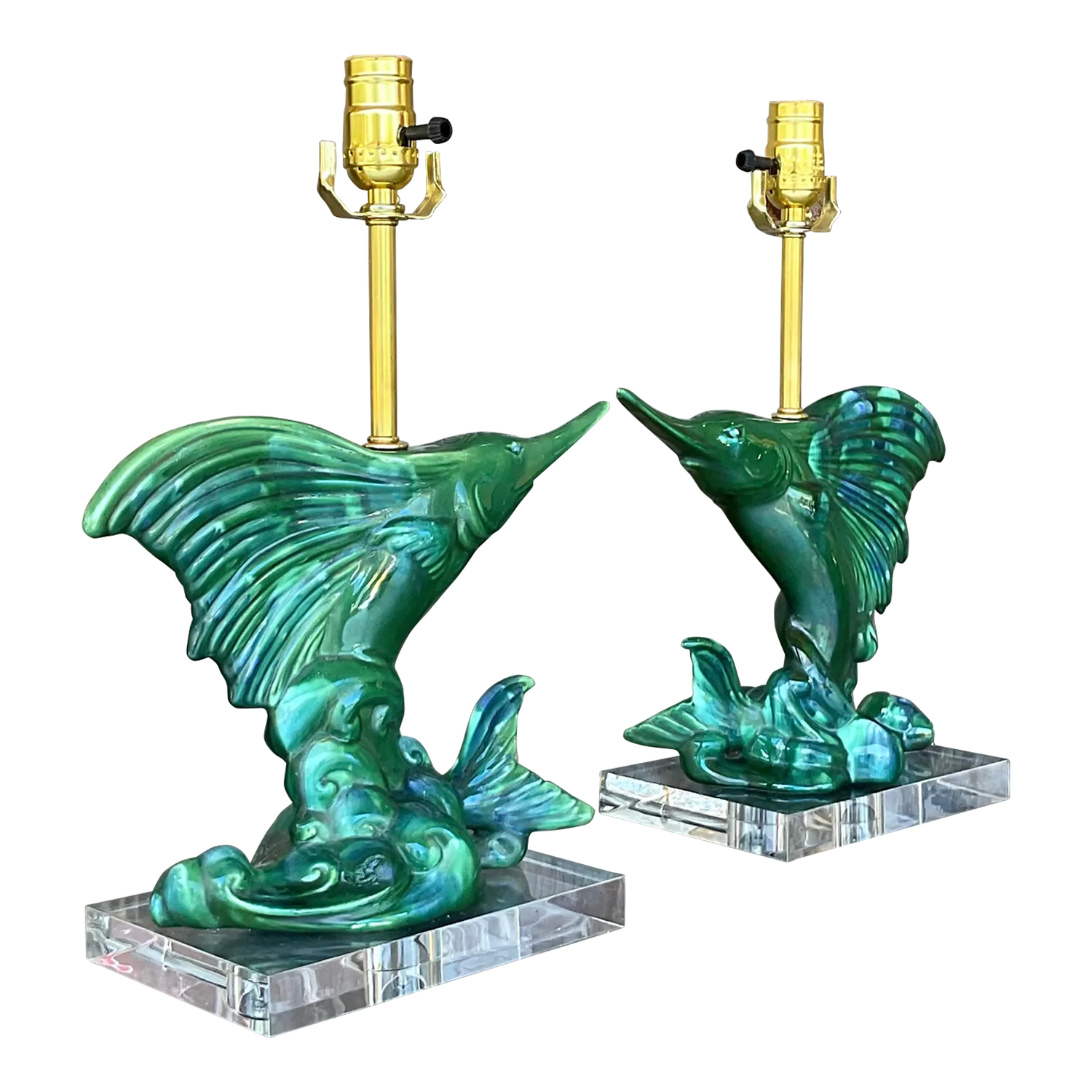 Vintage Coastal Royal Haeger Sailfish Lamps - a Pair — additional photo 2